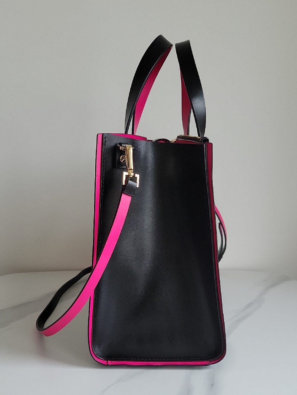 kate spade Black Leather Tote with Pink Accents - Picture 2 of 16